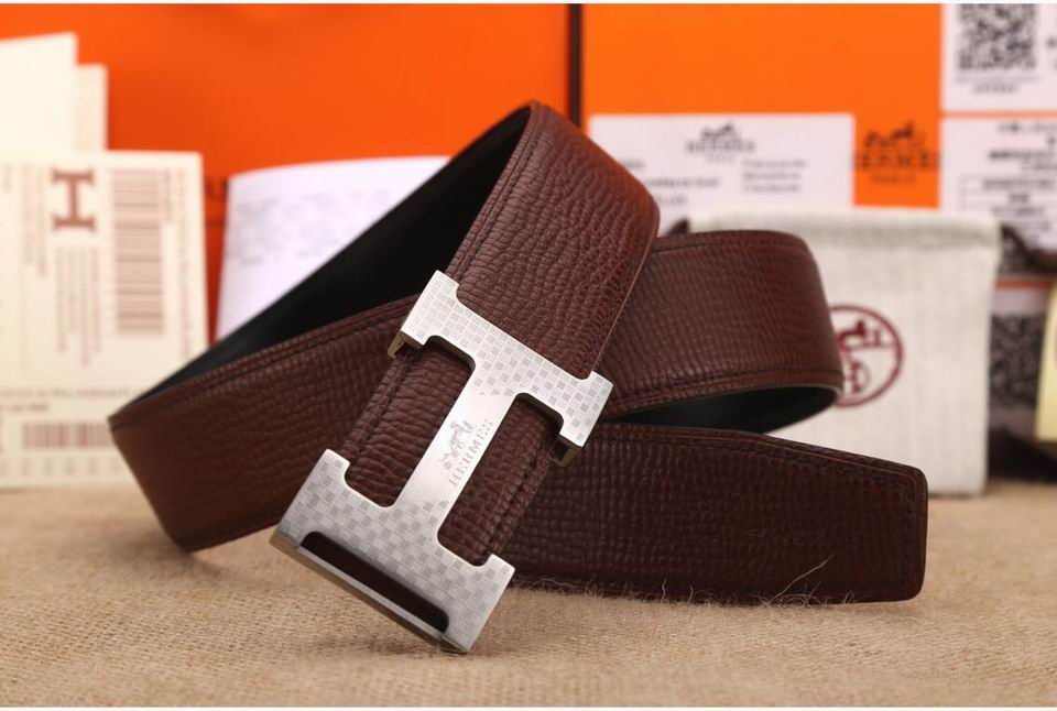 Super Perfect Quality Hermes Belts(100% Genuine Leather,Reversible Steel Buckle)-873