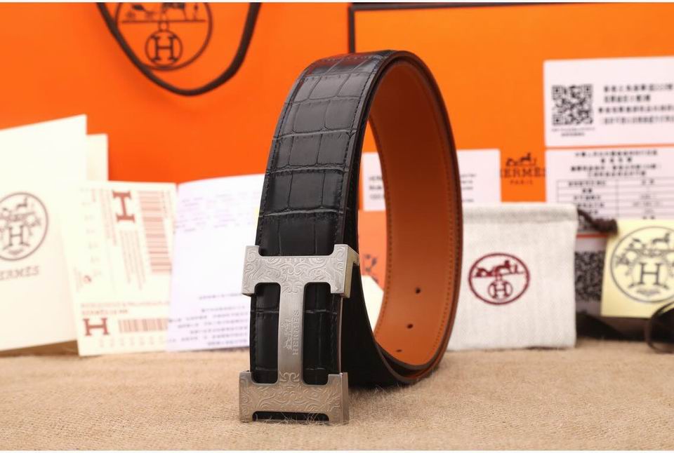 Super Perfect Quality Hermes Belts(100% Genuine Leather,Reversible Steel Buckle)-883