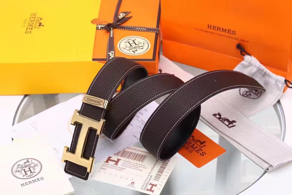 Super Perfect Quality Hermes Belts(100% Genuine Leather,Reversible Steel Buckle)-942