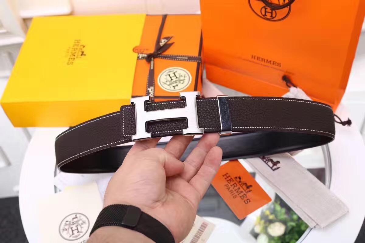 Super Perfect Quality Hermes Belts(100% Genuine Leather,Reversible Steel Buckle)-943