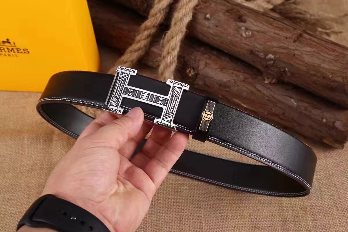 Super Perfect Quality Hermes Belts(100% Genuine Leather,Reversible Steel Buckle)-947