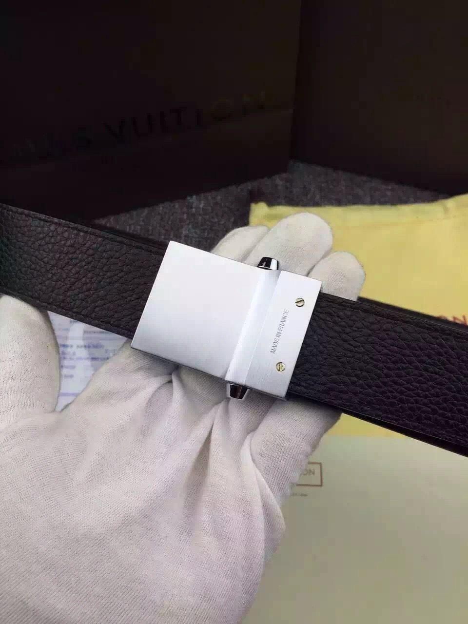 Super Perfect Quality LV Belts(100% Genuine Leather,Steel Buckle)-1218