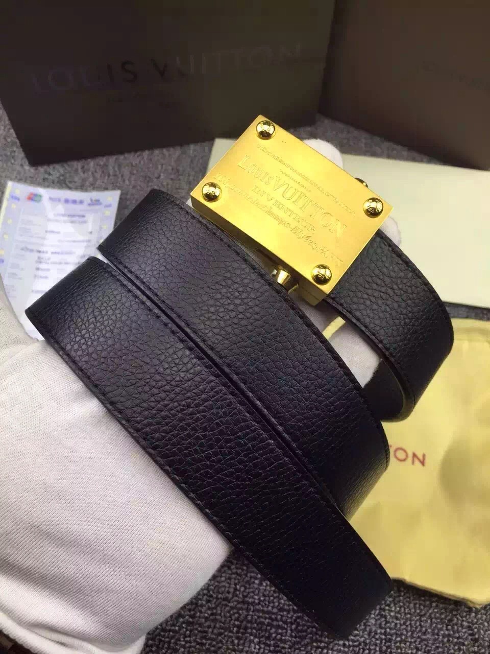 Super Perfect Quality LV Belts(100% Genuine Leather,Steel Buckle)-1220