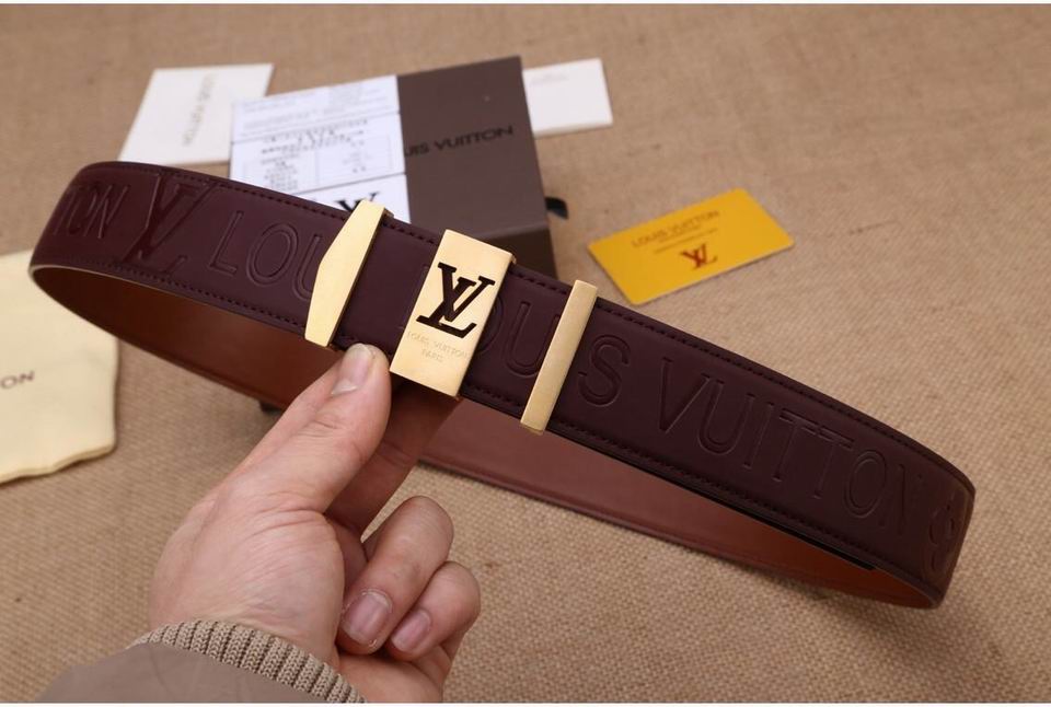 Super Perfect Quality LV Belts(100% Genuine Leather,Steel Buckle)-1281