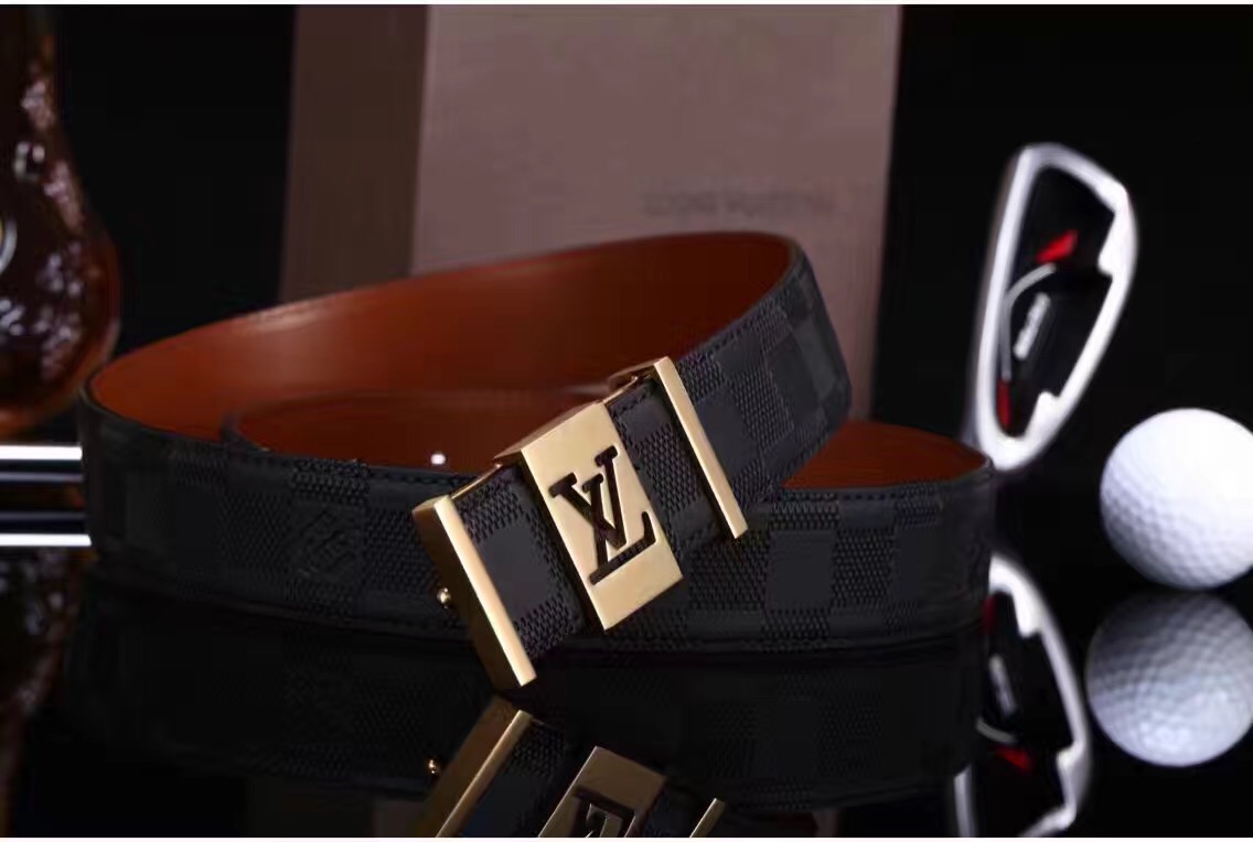 Super Perfect Quality LV Belts(100% Genuine Leather,Steel Buckle)-1295