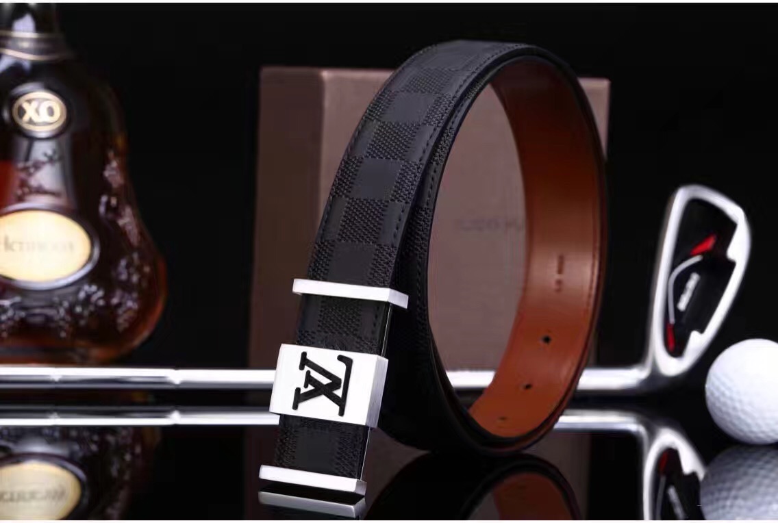 Super Perfect Quality LV Belts(100% Genuine Leather,Steel Buckle)-1296