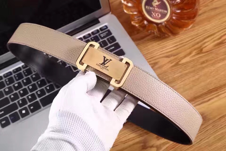 Super Perfect Quality LV Belts(100% Genuine Leather,Steel Buckle)-1315