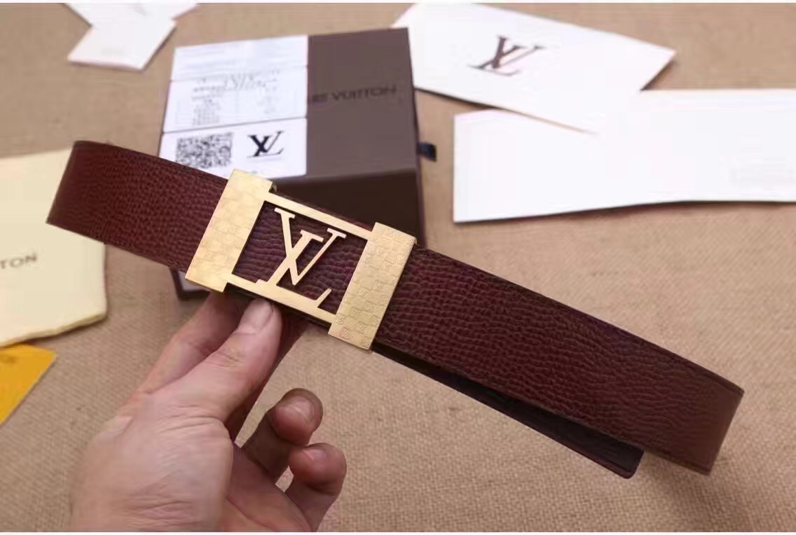 Super Perfect Quality LV Belts(100% Genuine Leather,Steel Buckle)-1318