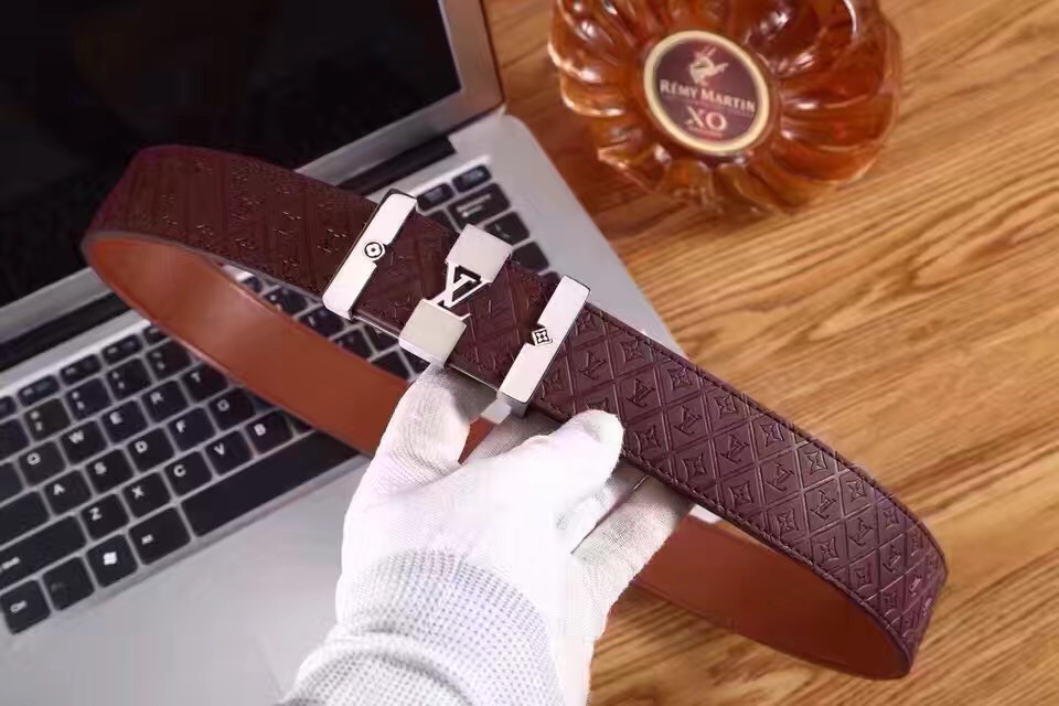 Super Perfect Quality LV Belts(100% Genuine Leather,Steel Buckle)-1321