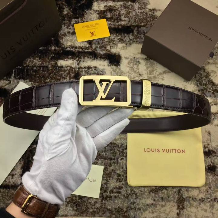 Super Perfect Quality LV Belts(100% Genuine Leather,Steel Buckle)-1329