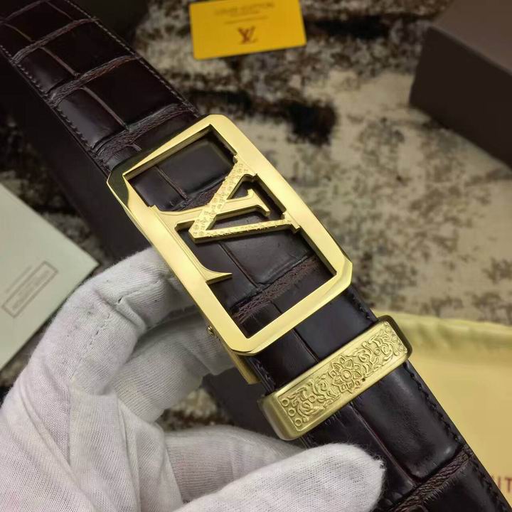 Super Perfect Quality LV Belts(100% Genuine Leather,Steel Buckle)-1330