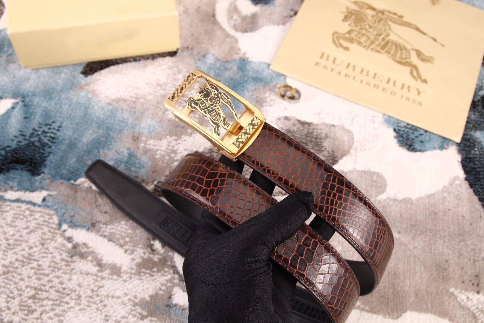 Super Perfect Quality Burberry Belts(100% Genuine Leather,steel buckle)-435