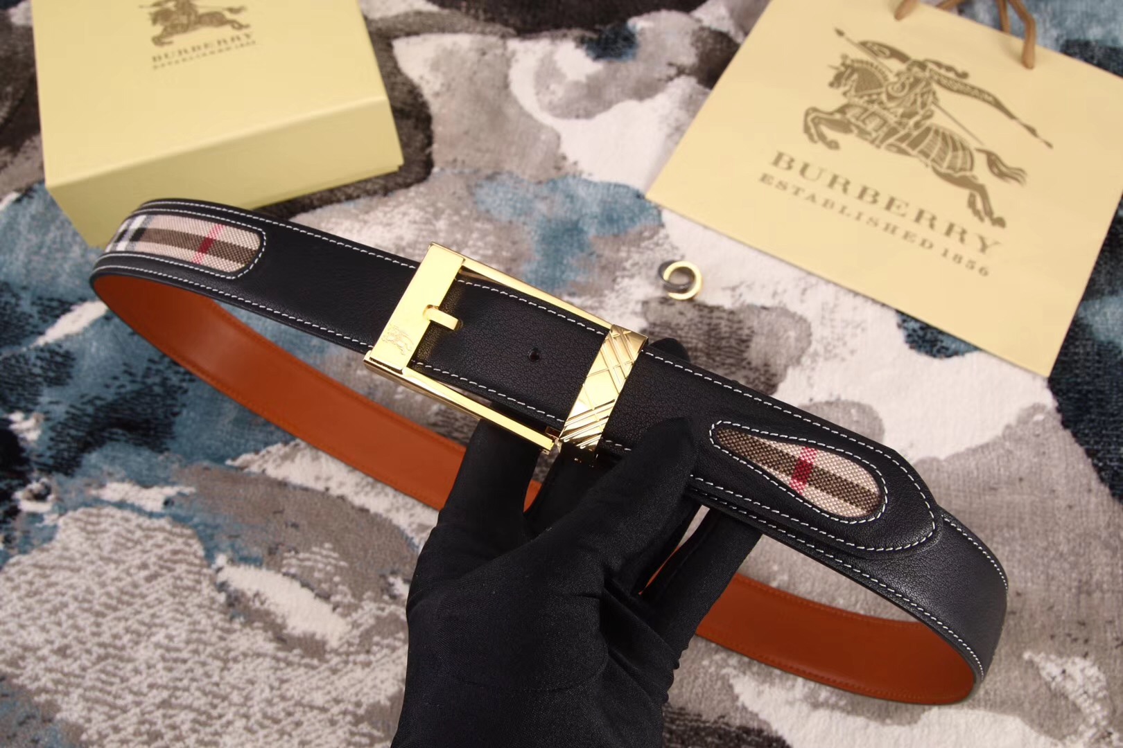 Super Perfect Quality Burberry Belts(100% Genuine Leather,steel buckle)-436