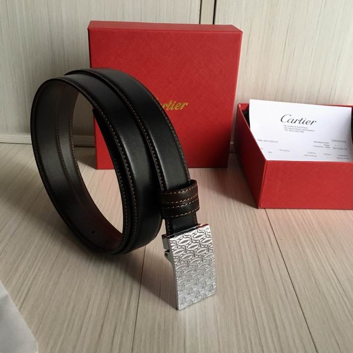 Super Perfect Quality Cartier Belts(100% Genuine Leather,Steel Buckle)-055