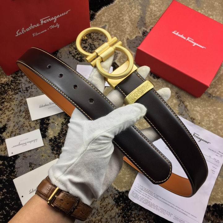 Super Perfect Quality Ferragamo Belts(100% Genuine Leather,steel Buckle)-1005