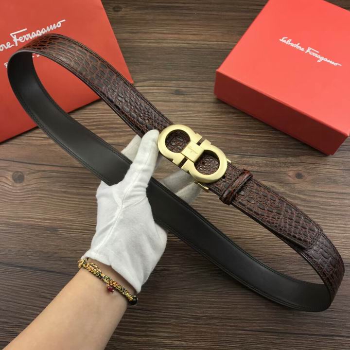Super Perfect Quality Ferragamo Belts(100% Genuine Leather,steel Buckle)-1075