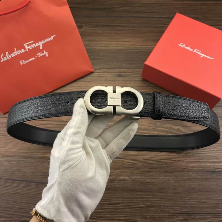 Super Perfect Quality Ferragamo Belts(100% Genuine Leather,steel Buckle)-1076
