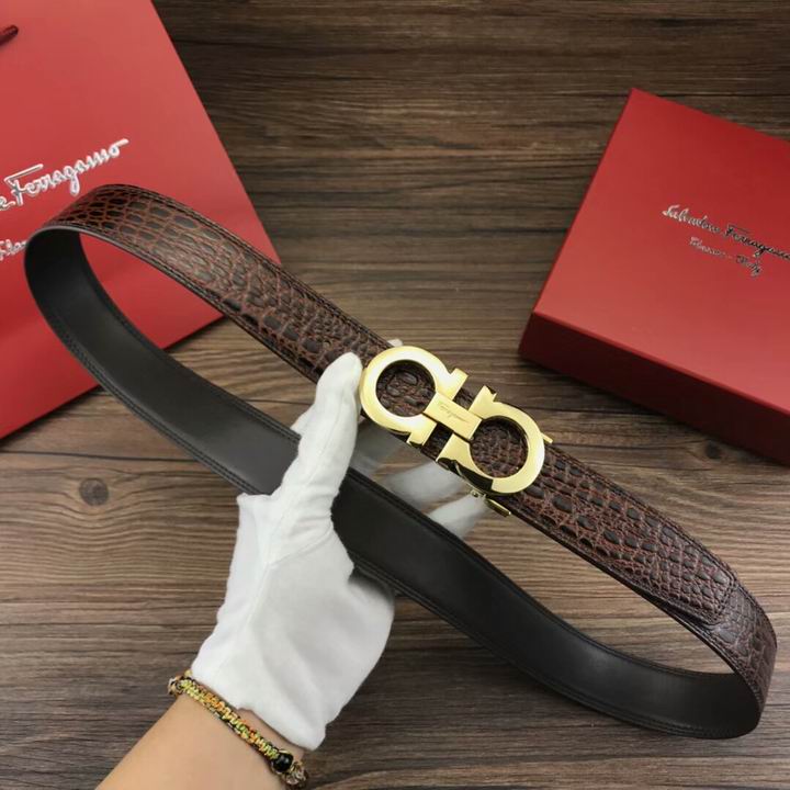 Super Perfect Quality Ferragamo Belts(100% Genuine Leather,steel Buckle)-1092