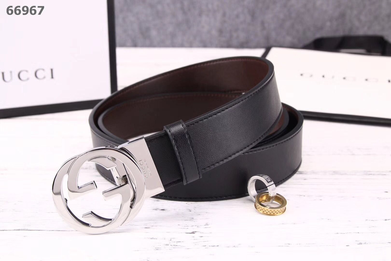 Super Perfect Quality G Belts(100% Genuine Leather,steel Buckle)-047