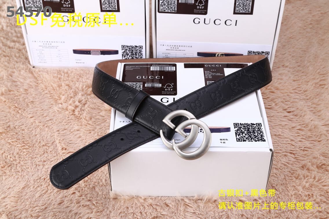 Super Perfect Quality G Belts(100% Genuine Leather,steel Buckle)-076
