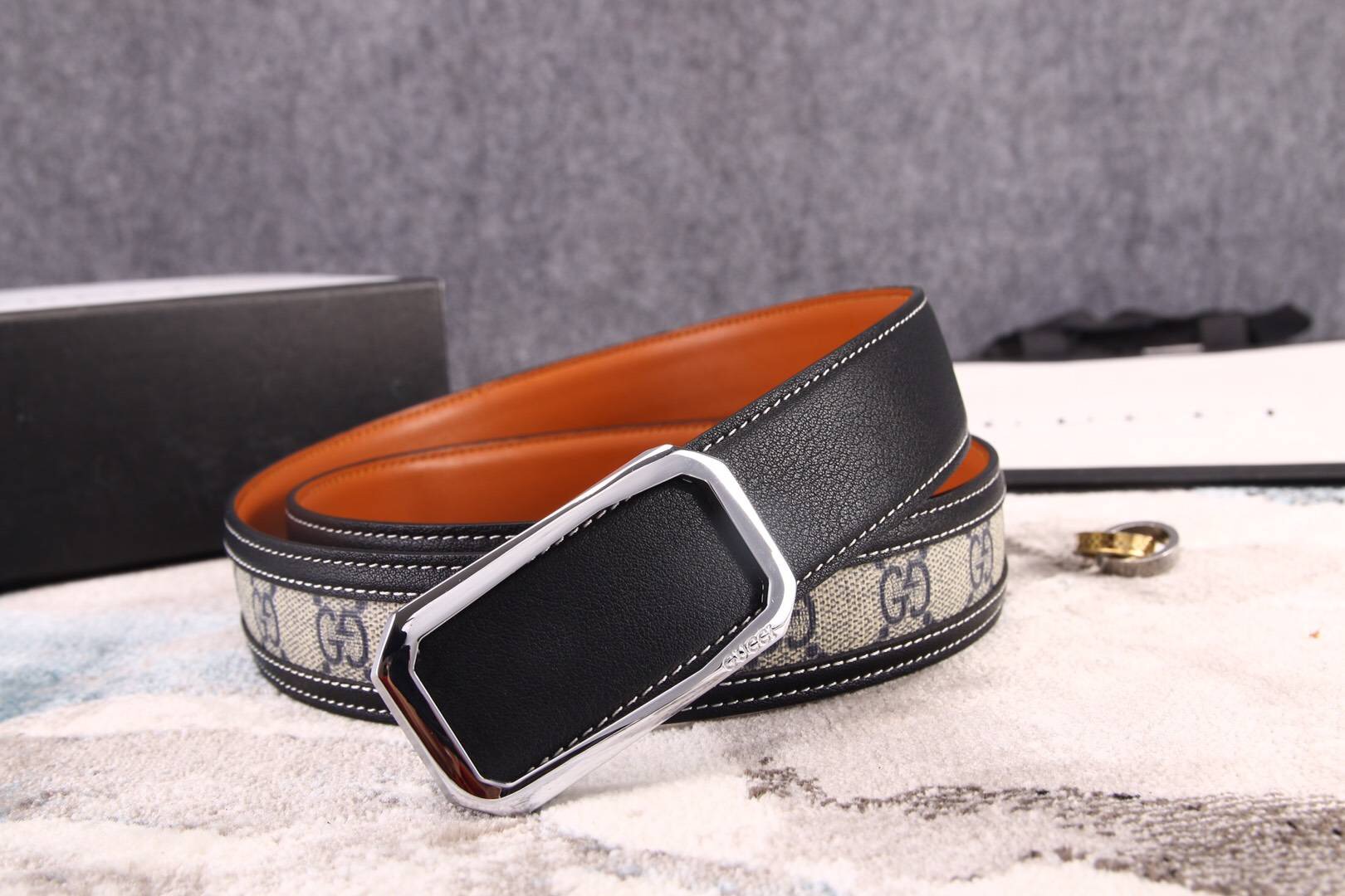 Super Perfect Quality G Belts(100% Genuine Leather,steel Buckle)-103