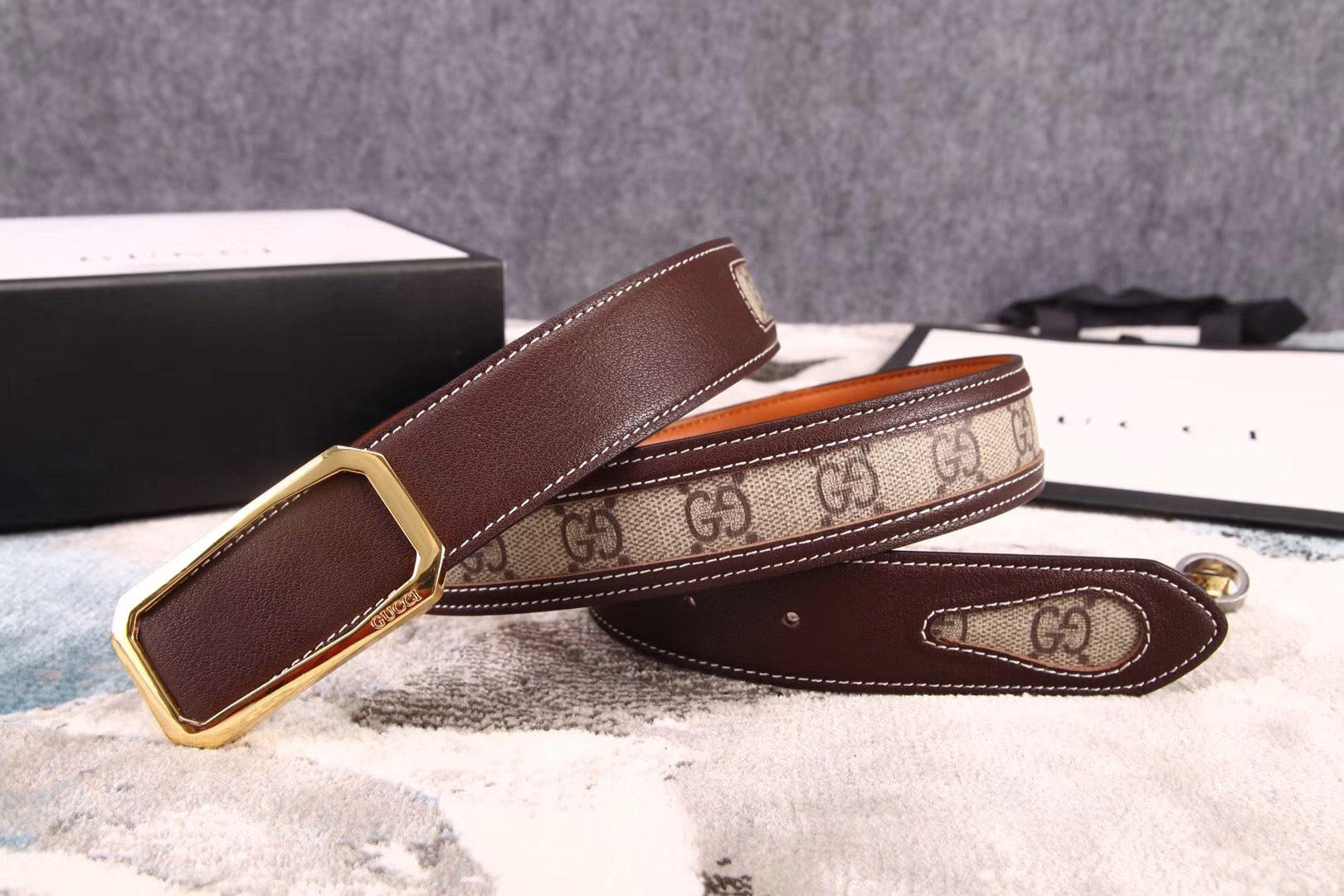 Super Perfect Quality G Belts(100% Genuine Leather,steel Buckle)-108