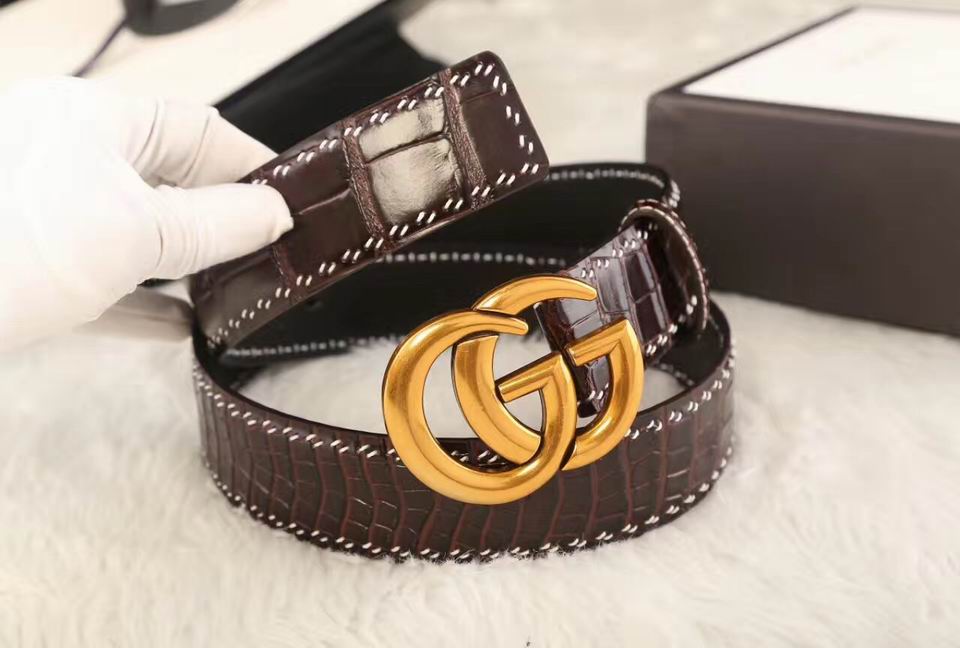 Super Perfect Quality G Belts(100% Genuine Leather,steel Buckle)-1213
