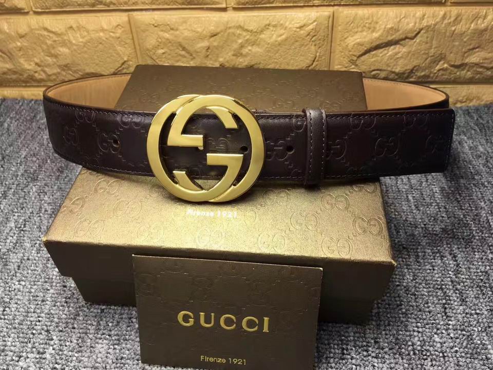 Super Perfect Quality G Belts(100% Genuine Leather,steel Buckle)-1261