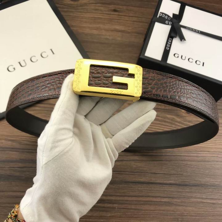 Super Perfect Quality G Belts(100% Genuine Leather,steel Buckle)-1525