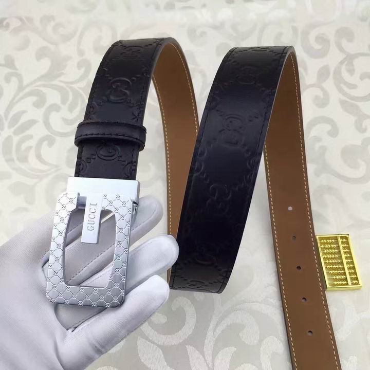 Super Perfect Quality G Belts(100% Genuine Leather,steel Buckle)-1601
