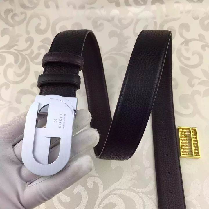 Super Perfect Quality G Belts(100% Genuine Leather,steel Buckle)-1606