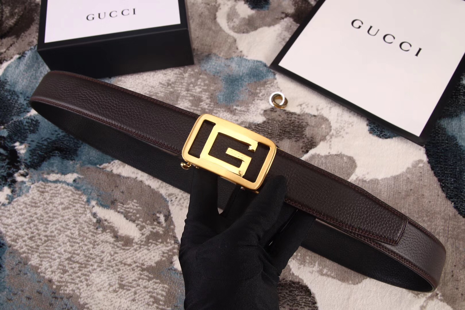 Super Perfect Quality G Belts(100% Genuine Leather,steel Buckle)-164