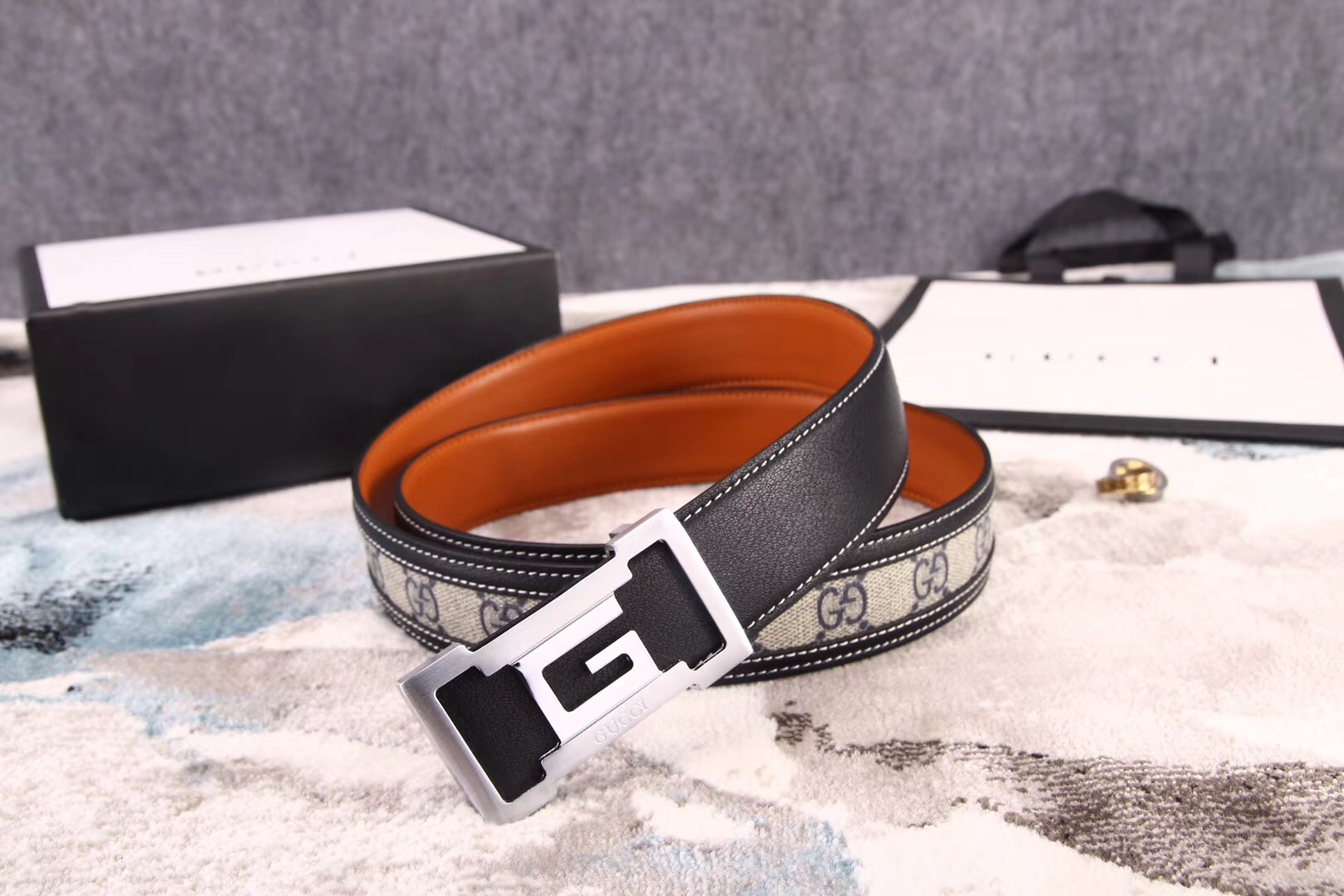 Super Perfect Quality G Belts(100% Genuine Leather,steel Buckle)-171