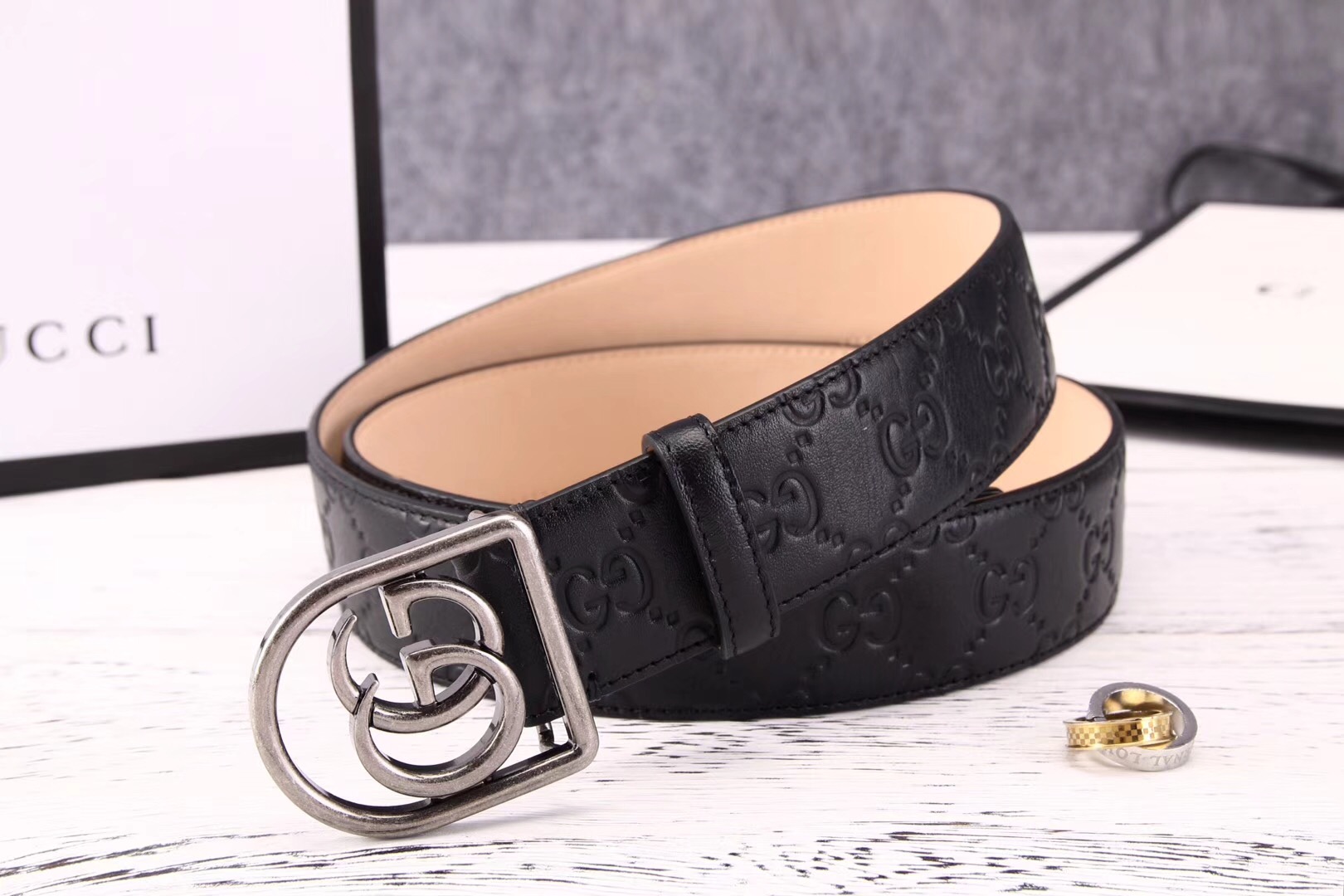Super Perfect Quality G Belts(100% Genuine Leather,steel Buckle)-332