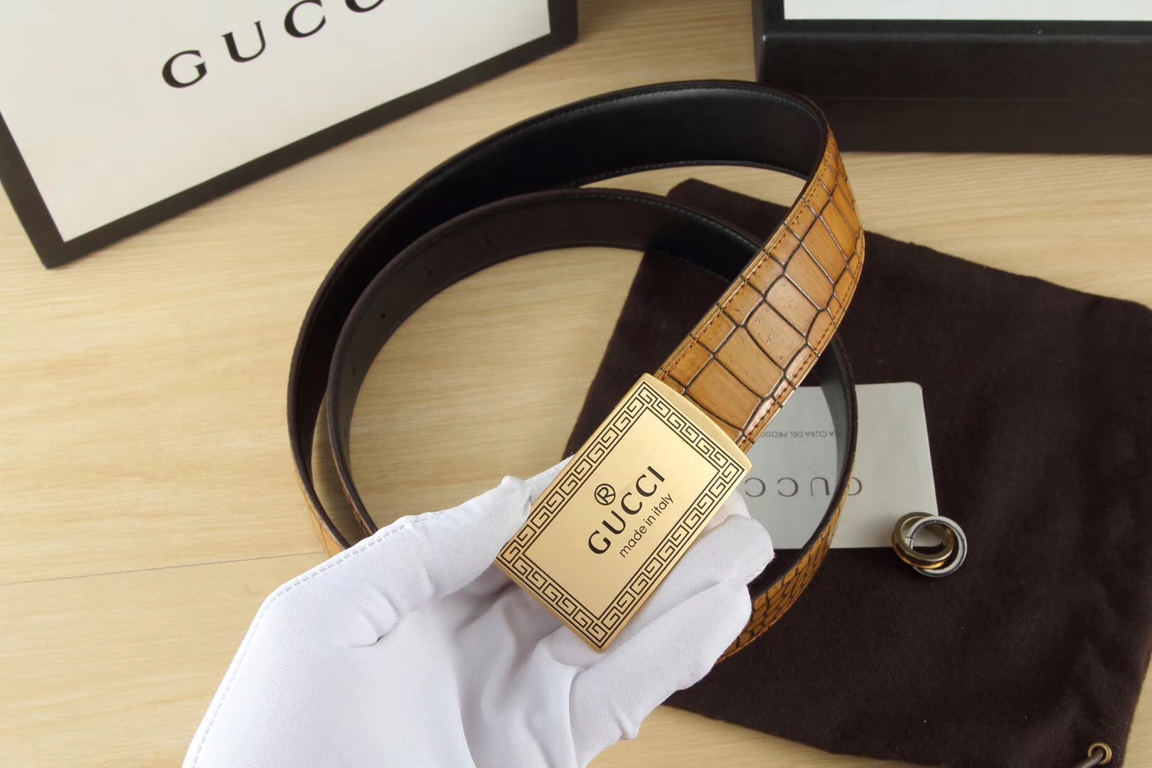 Super Perfect Quality G Belts(100% Genuine Leather,steel Buckle)-358