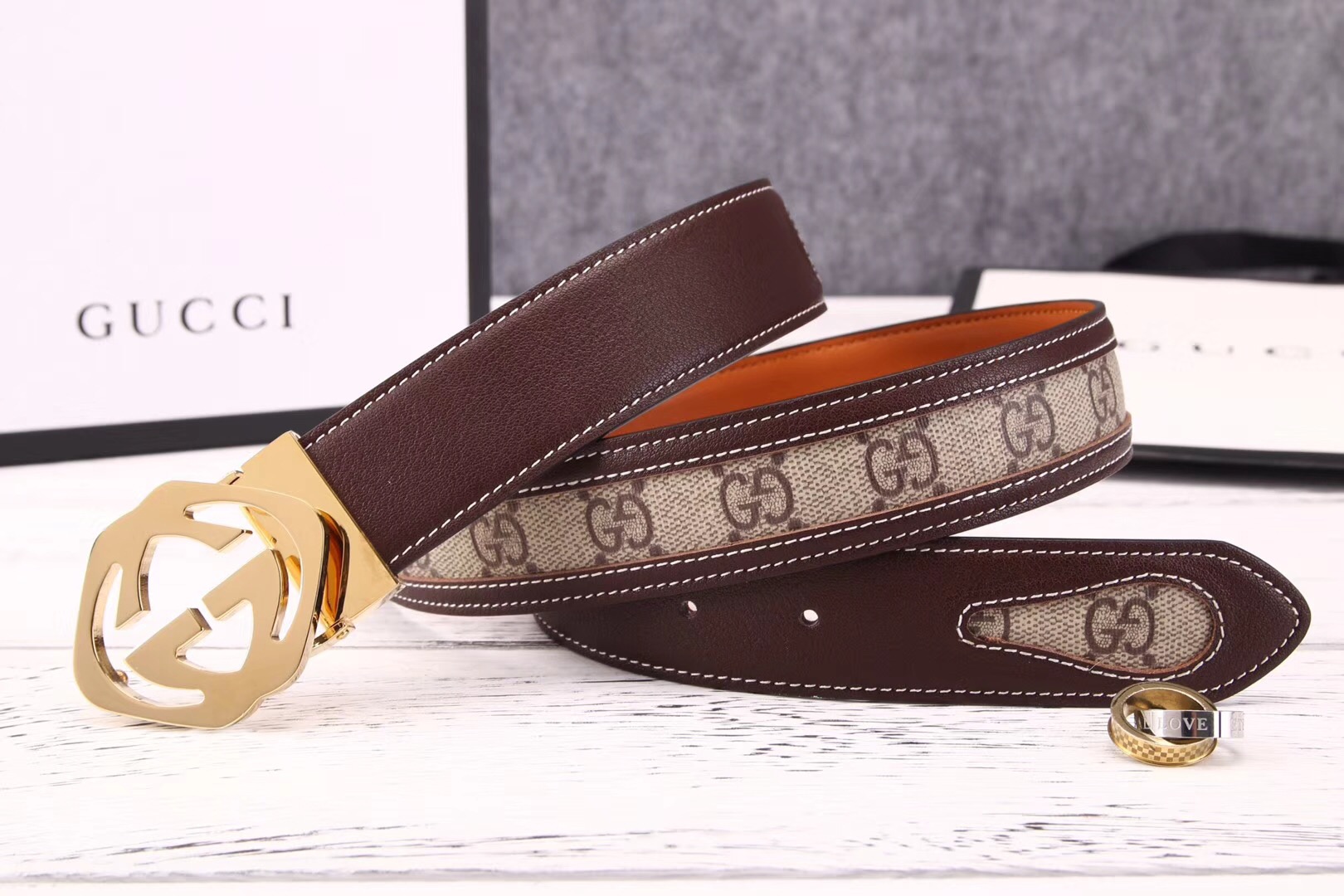 Super Perfect Quality G Belts(100% Genuine Leather,steel Buckle)-409