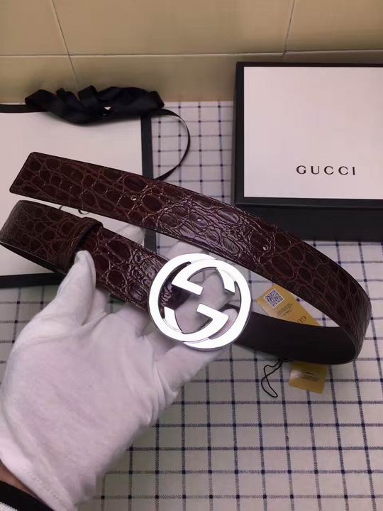 Super Perfect Quality G Belts(100% Genuine Leather,steel Buckle)-971