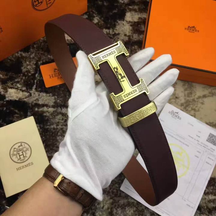 Super Perfect Quality Hermes Belts(100% Genuine Leather,Reversible Steel Buckle)-1140