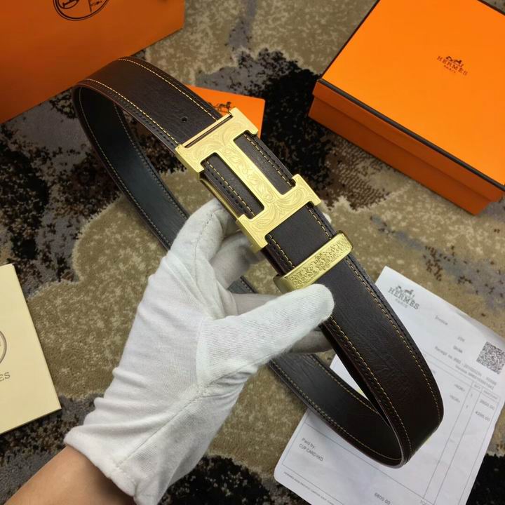 Super Perfect Quality Hermes Belts(100% Genuine Leather,Reversible Steel Buckle)-1190