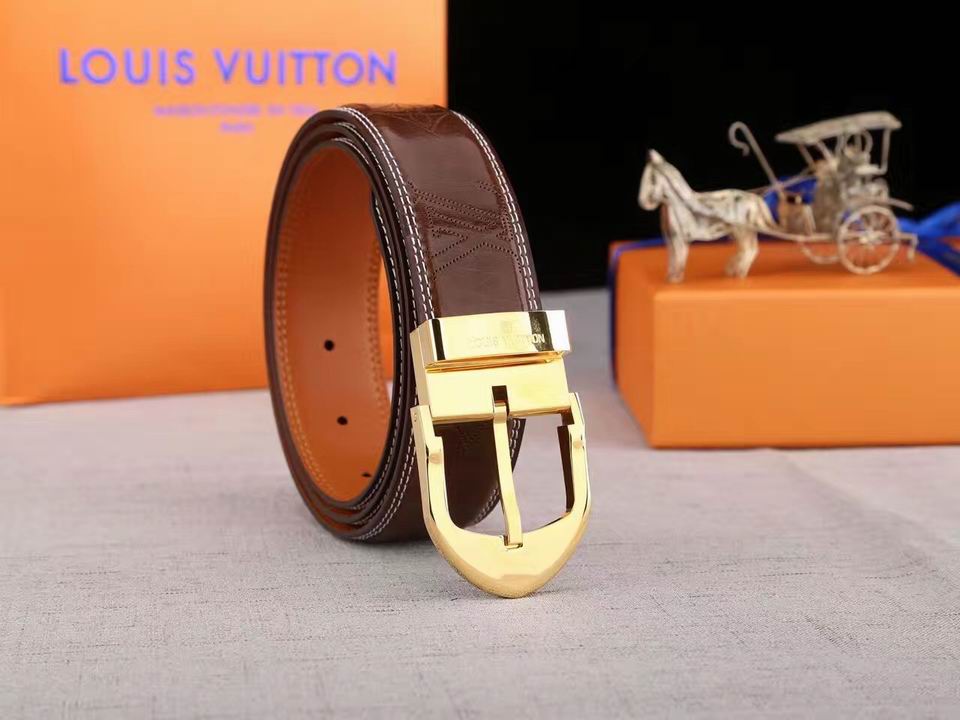 Super Perfect Quality LV Belts(100% Genuine Leather,Steel Buckle)-1344