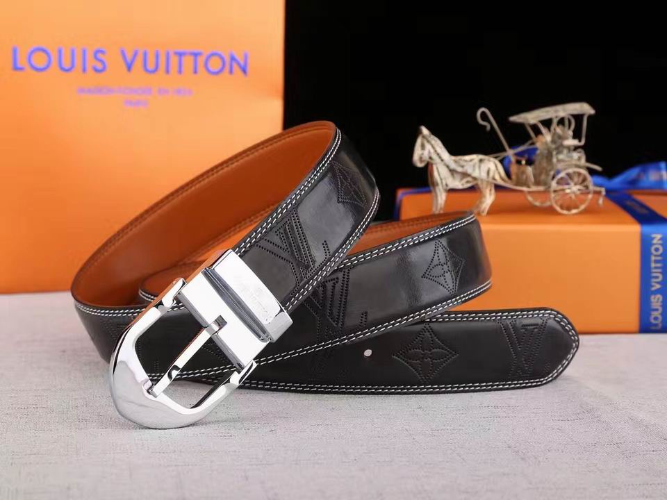 Super Perfect Quality LV Belts(100% Genuine Leather,Steel Buckle)-1347