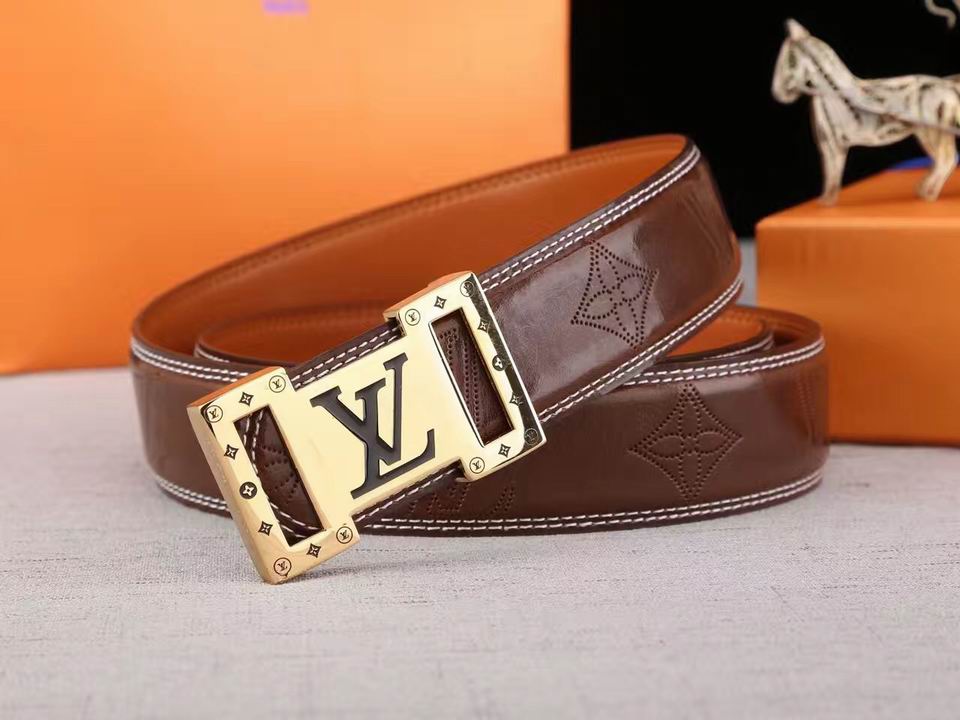 Super Perfect Quality LV Belts(100% Genuine Leather,Steel Buckle)-1352
