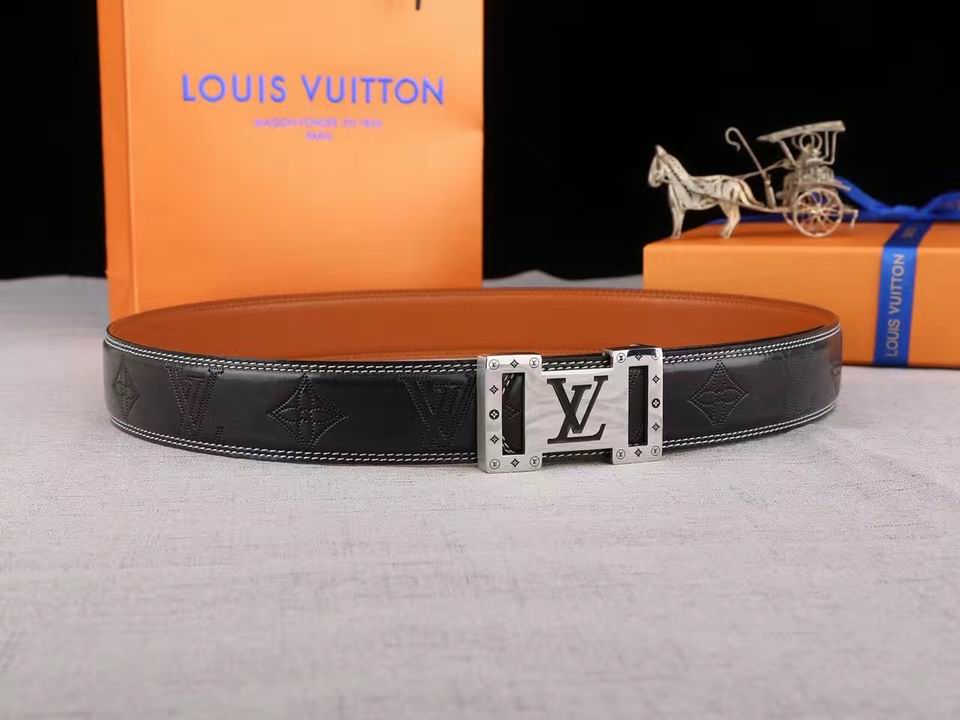 Super Perfect Quality LV Belts(100% Genuine Leather,Steel Buckle)-1354