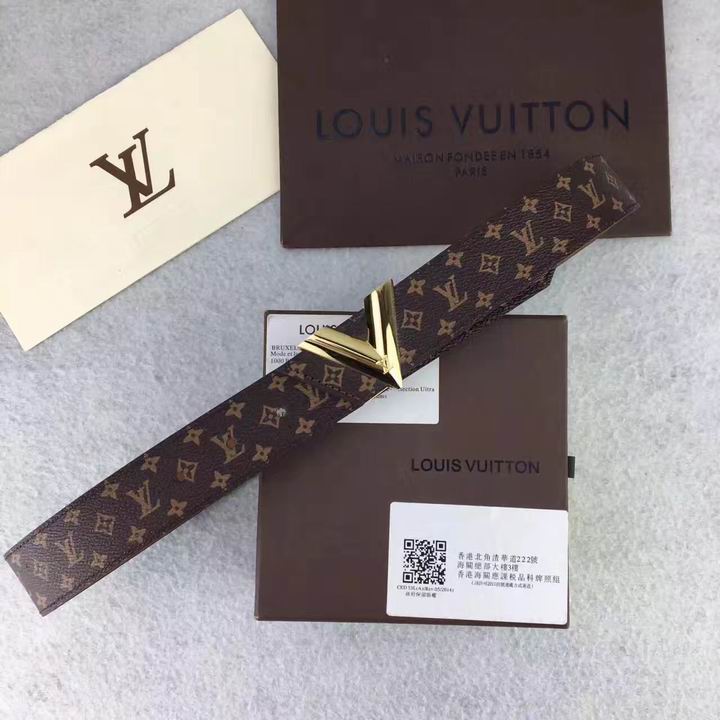 Super Perfect Quality LV Belts(100% Genuine Leather,Steel Buckle)-1362