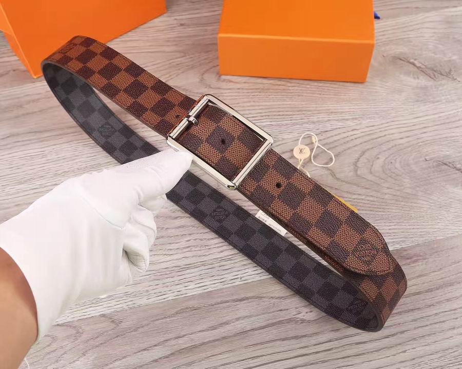 Super Perfect Quality LV Belts(100% Genuine Leather,Steel Buckle)-1402