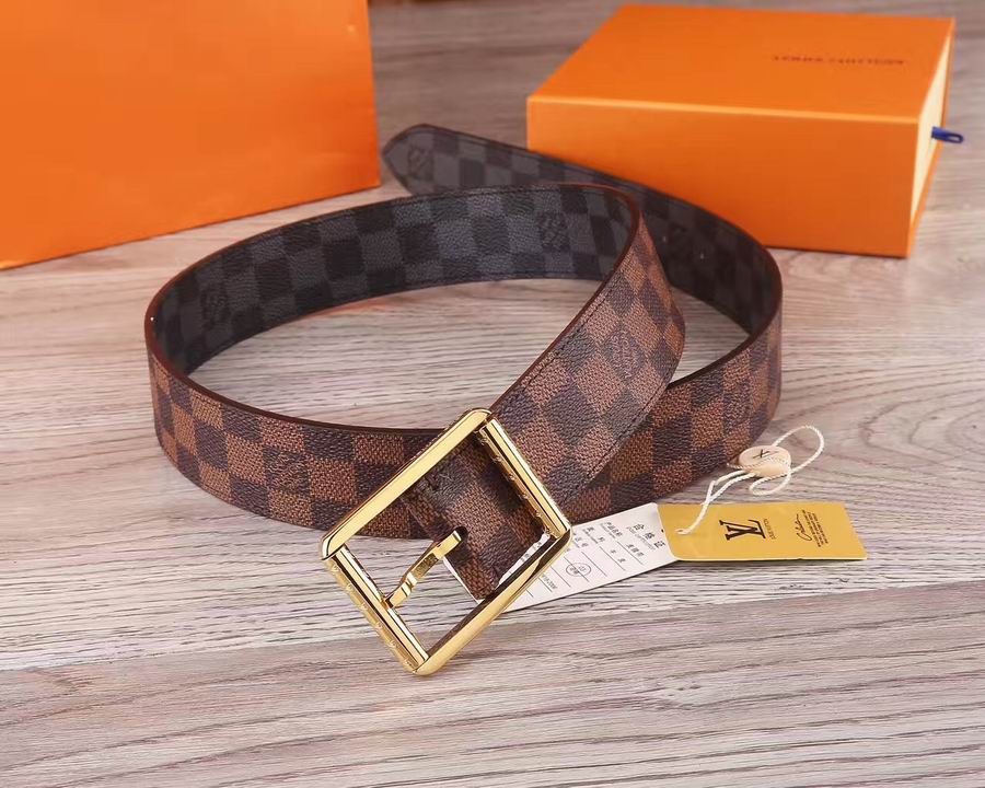 Super Perfect Quality LV Belts(100% Genuine Leather,Steel Buckle)-1403