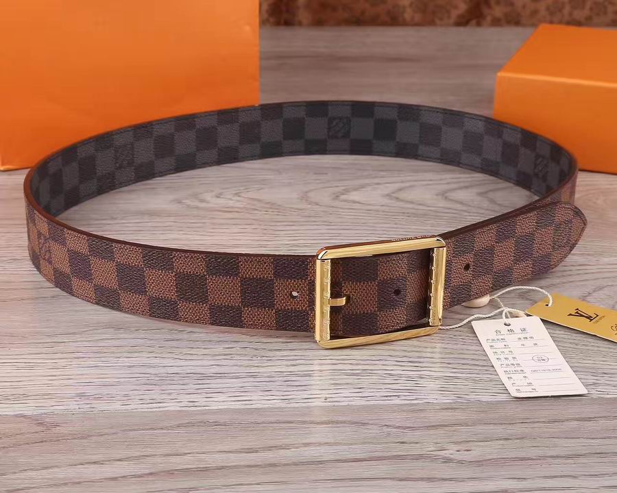 Super Perfect Quality LV Belts(100% Genuine Leather,Steel Buckle)-1404