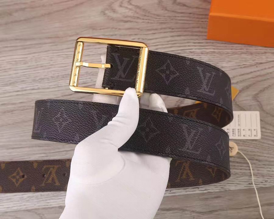 Super Perfect Quality LV Belts(100% Genuine Leather,Steel Buckle)-1415