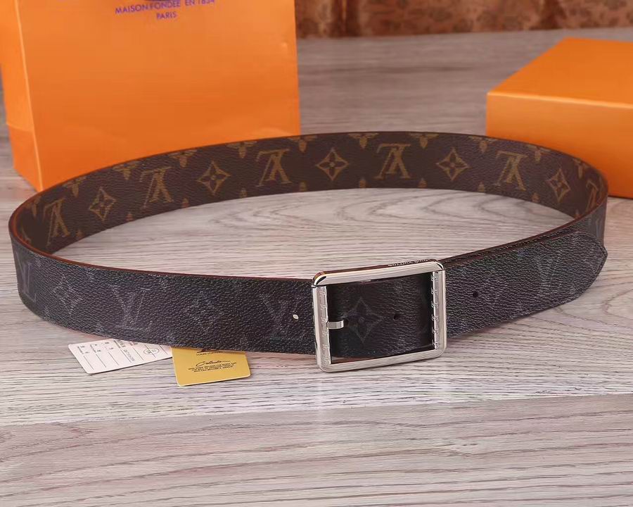 Super Perfect Quality LV Belts(100% Genuine Leather,Steel Buckle)-1417