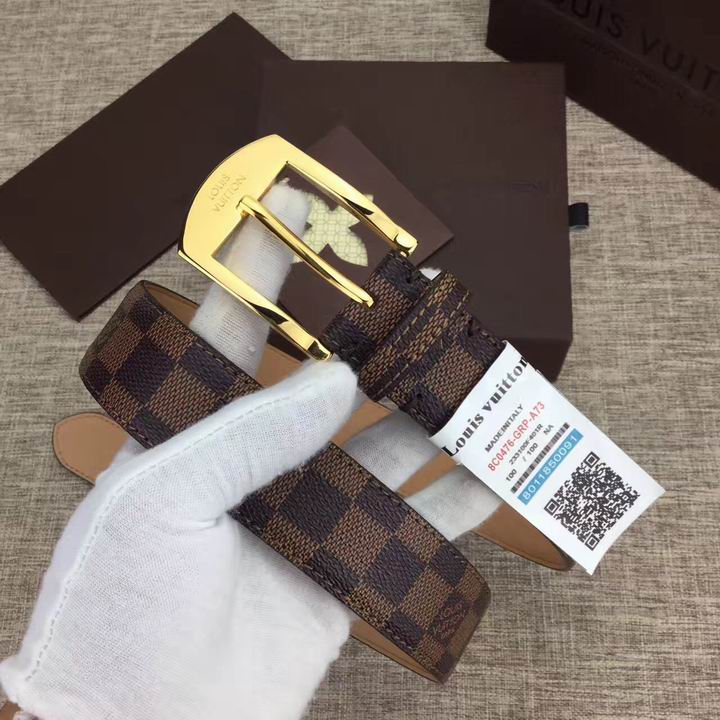 Super Perfect Quality LV Belts(100% Genuine Leather,Steel Buckle)-1423